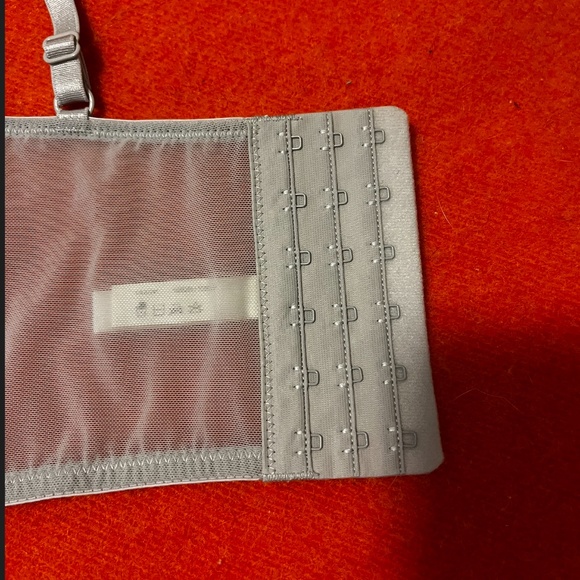 Light gray silvery satin and mesh balconette bra bralette corset NWT - Picture 5 of 9